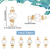 30Pcs Natural Cultured Freshwater Pearl Connector Charms PALLOY-SC00002-2