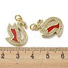 Brass Micro Pave Cubic Zirconia Pendants KK-H457-06G-02-3