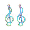 201 Stainless Steel Etched Metal Embellishments Pendants STAS-A113-04RC-1