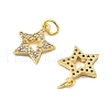 Brass Micro Pave Cubic Zirconia Charms KK-C092-23B-G-2