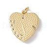 Brass Micro Pave Clear Cubic Zirconia Pendants KK-I692-02G-08-2