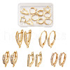 Brass Micro Pave Cubic Zirconia Hoop Earring Findings KK-PJ0001-06G-1