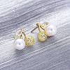 Cherry Brass Micro Pave Cubic Zirconia Stud Earrings EJEW-H158-08B-G-1
