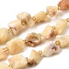 Raw Rough Natural Yellow Jade Beads Strands G-Z087-A08-2
