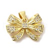 Brass Micro Pave Clear Cubic Zirconia Pendants FIND-Z041-09G-1