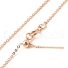 1mm Rack Plating Brass Cable Chain Adjustable Slider Necklaces for Women Men MAK-L044-04RG-2