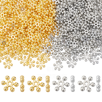 SOFPLATE 400Pcs 2 Colors Zinc Alloy Spacer Beads FIND-SP0002-18-1