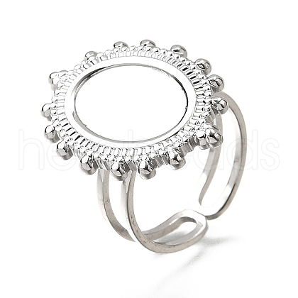 Tarnish Resistant 304 Stainless Steel Cuff Ring Findings PW-WG41752-02-1