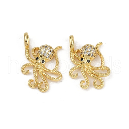 Brass Micro Pave Cubic Zirconia Pendants KK-C093-12G-1