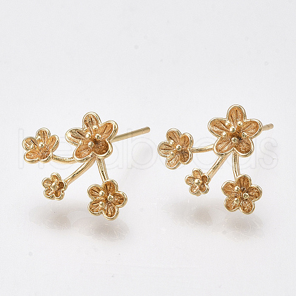 Brass Stud Earring Findings X-KK-S350-427-1