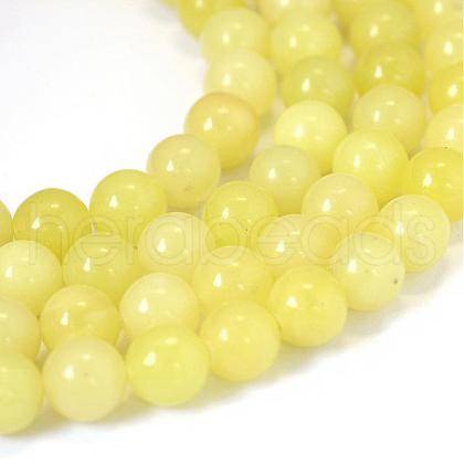 Natural Lemon Jade Round Bead Strands G-E334-6mm-07-1