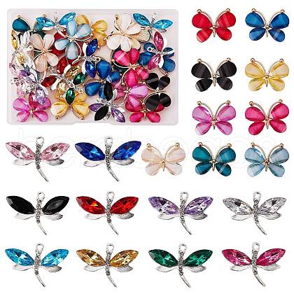 38Pcs 19 Style Resin Pendants RESI-SZ0002-69-1