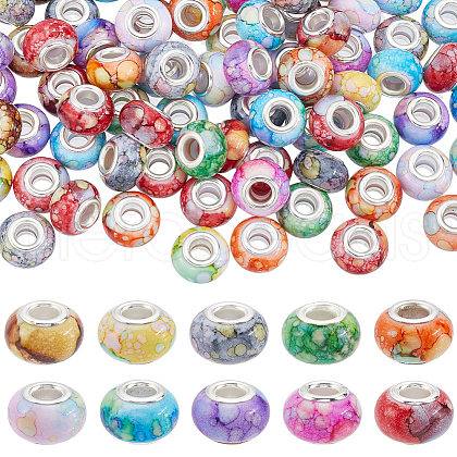 SOFPLATE 120Pcs Resin European Beads FIND-SP0002-05E-1