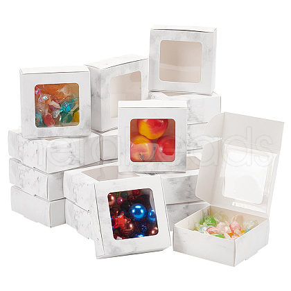 Marble Print Paper Candy Storage Box CON-WH0084-92B-1