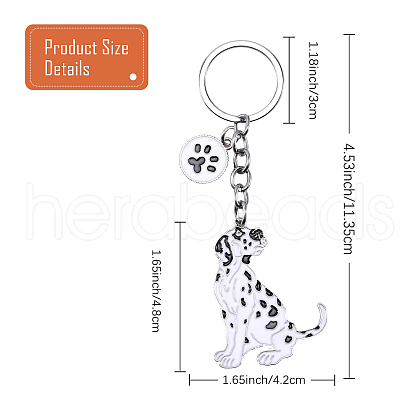 WEWAYSMILE Dog Keychain Car Keychain Pet Pendant Key-Ring Lovely Dog Key-ring Portable Metal Keychain Gift for Pet Lover Birthday Puppy Theme Party Supplies (Dalmatians) JX807A-1