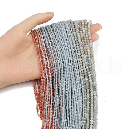 Natural South Red Agate & Topaz & Aquamarine Beads Strands G-RM2025-A49-1