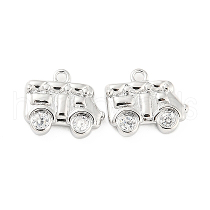 Brass Micro Pave Cubic Zirconia Pendants KK-E090-17P-1