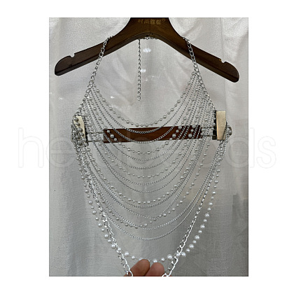 Alloy & Imitation Pearl Multi-Layer Sexy Body Chains for Women WG0D9A8-03-1