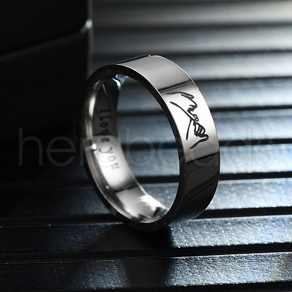 Hand in Hand Pattern 201 Stainless Steel Finger Couple Rings FS-WG9D6F9-08-1