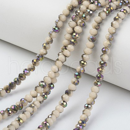 Electroplate Opaque Glass Beads Strands EGLA-A034-P4mm-R07-1