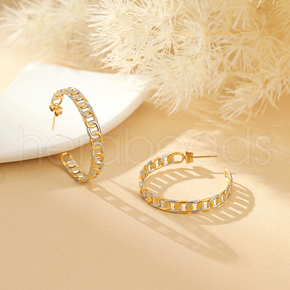 Stainless Steel C-shaped Stud Earrings GJ8361-1