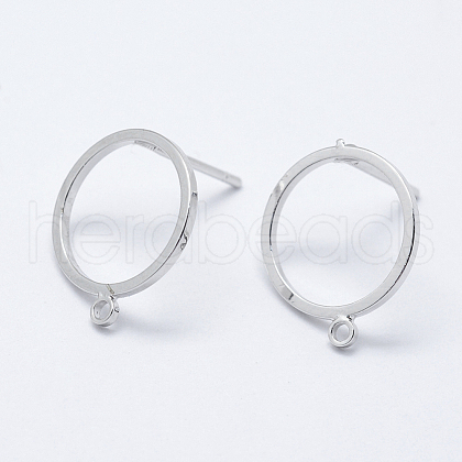 Brass Stud Earring Findings KK-F728-30P-NF-1