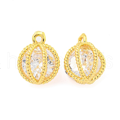Brass Pave Cubic Zirconia Pendants KK-M286-17G-1