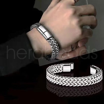 Punk Style 304 Stainless Steel Curb Chain Bracelets for Men WGFAED6-04-1