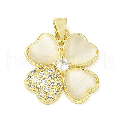 Rack Plating Brass Micro Pave Cubic Zirconia Pendants KK-Q784-32G-01-1