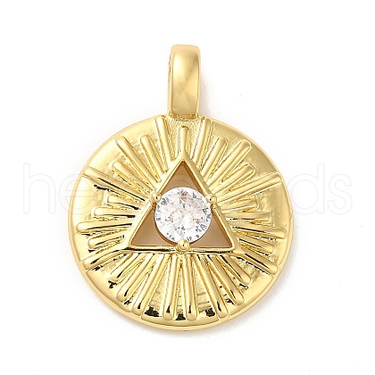 Brass Micro Pave Cubic Zirconia Pendants KK-Q772-06G-1