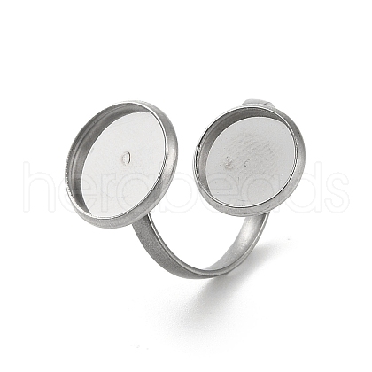 304 Stainless Steel Open Cuff Ring Findings STAS-E124-05I-P-1