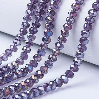 Electroplate Glass Beads Strands EGLA-A034-T10mm-B13-1
