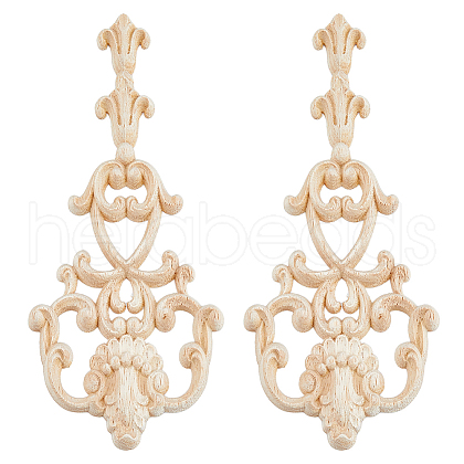 Rubber Wood Carved Onlay Applique AJEW-WH0248-466-1