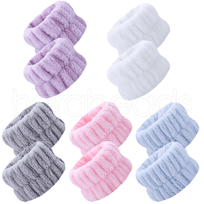 CREATCABIN 10Pcs 5 Colors Coral Velvet Elastic Headbands OHAR-CN0001-02-1