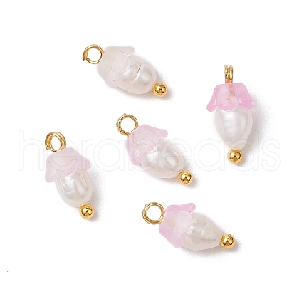 Flower Acrylic Charms PALLOY-JF03588-04-1