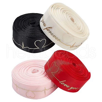 CRASPIRE 40 Yards 4 Colors Polyester Ribbon SRIB-CP0001-01-1