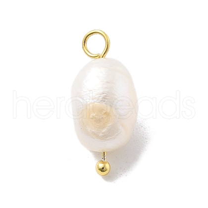 Natural Natural Cultured Freshwater Pearl Potato Pendants STER-Q004-02G-1