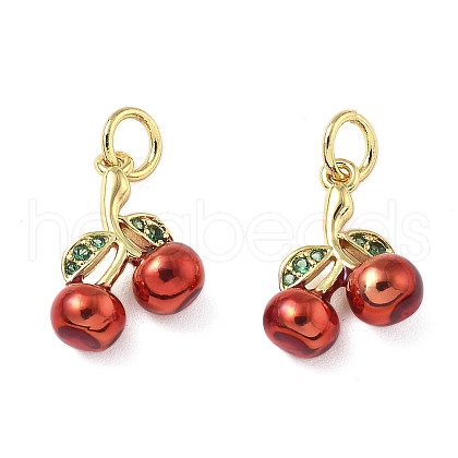 Brass Enamel Pendants KK-R229-07G-02-1