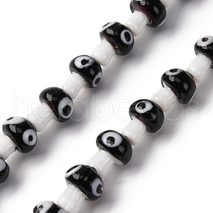 Handmade Evil Eye Lampwork Beads Strands LAMP-S069-01A-02-1