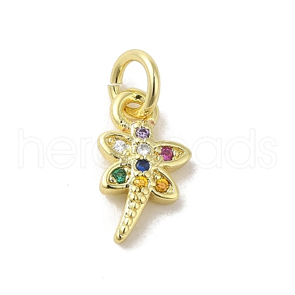Real 18K Gold Plated Brass Pave Cubic Zirconia Pendants KK-M283-04B-02-1
