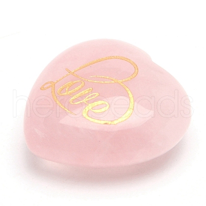 Mother's Day Gifts Natural Rose Quartz Carved Heart Love Stone PW-WG19585-05-1