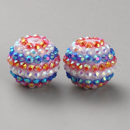 Resin Rhinestone Beads RB-WH0003-08K-1