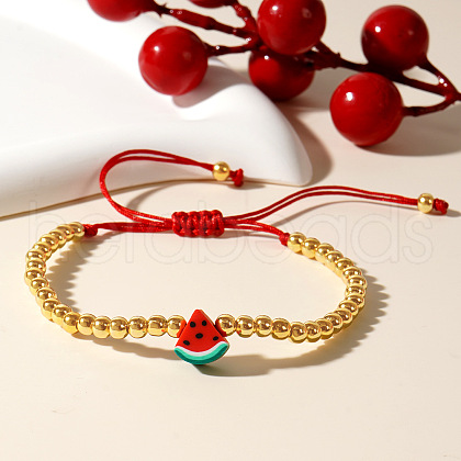 Handmade Brass Beads Braided Bead Bracelets JB1500-1
