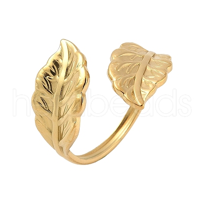 304 Stainless Steel Adjustable Open Cuff Rings for Women RJEW-U060-03D-G-1