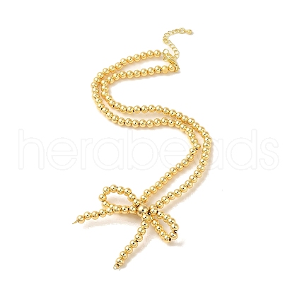 Brass Beaded Necklaces NJEW-K271-01G-02-1