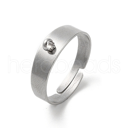 Non-Tarnish 304 Stainless Steel Open Cuff Rings Findings STAS-K278-02P-1