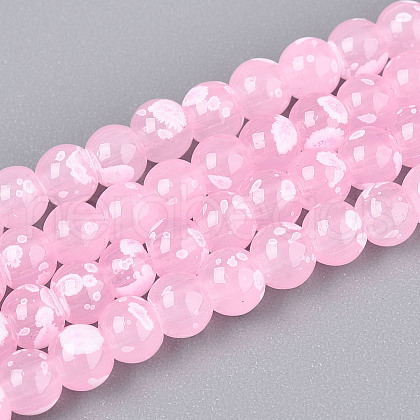 Baking Paint Glass Beads Strands DGLA-N015-4mm-02-1