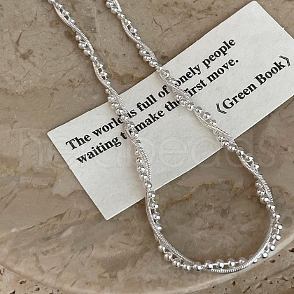 Braided Brass Ball Chain & Snake Chain Necklaces for Women FS-WG5C425-01-1