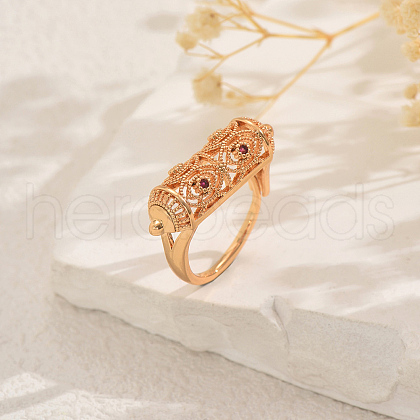 Brass Pave Cubic Zirconia Geometric Finger Rings for Women OE9222-3-1