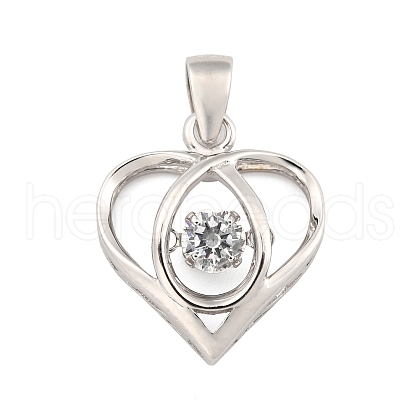 Fine Silver Pave Clear Cubic Zirconia Pendants STER-F062-03P-1